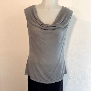 James Perse Cowl Neck Sleeveless Tee Size 2 Gray
